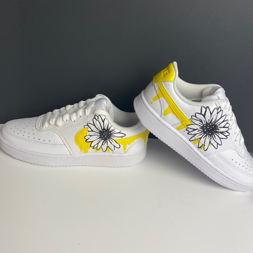 Sunflower Honeydrip Hand Painted Custom Nike’s